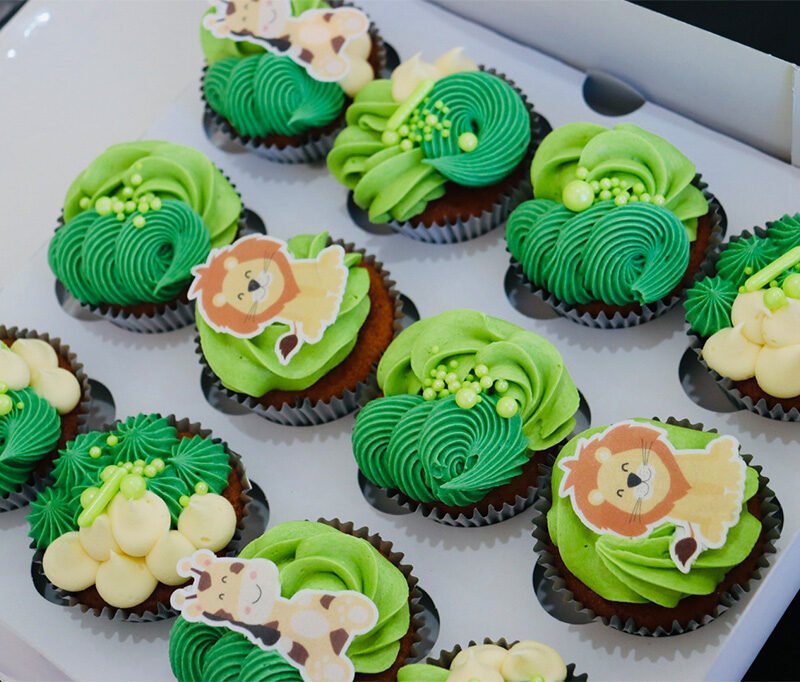 6 Animal themed cupcakes